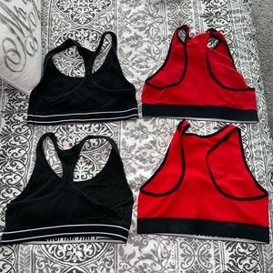 UNLINED- ZERO PADDING - PINK SPORTS BRAS. (4) 1 is NWT